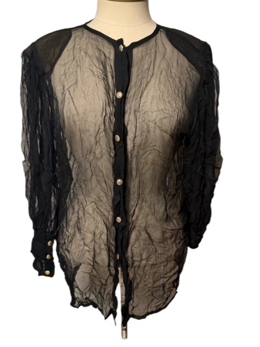 Envogue women’s blouse size large black #800/170tt